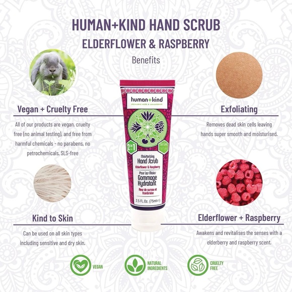 Human+Kind Moisturizing Hand Scrub Exfoliating for Soft Smooth Hands 2.5 oz - Picture 2 of 6